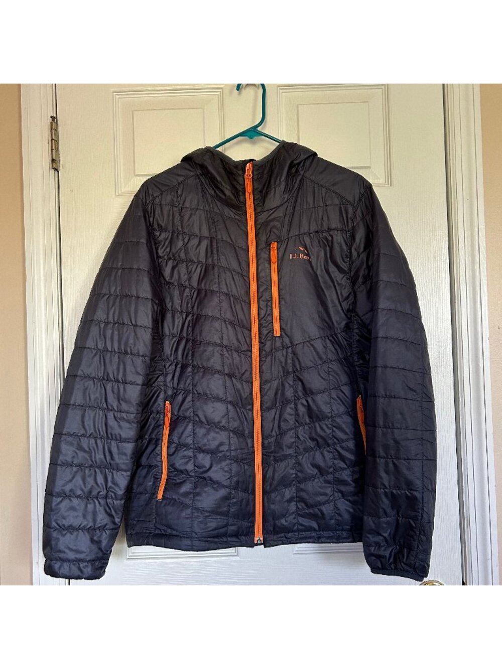 L.L. Bean Primaloft Packaway Hooded Jacket Blue/Orange Men's Medium